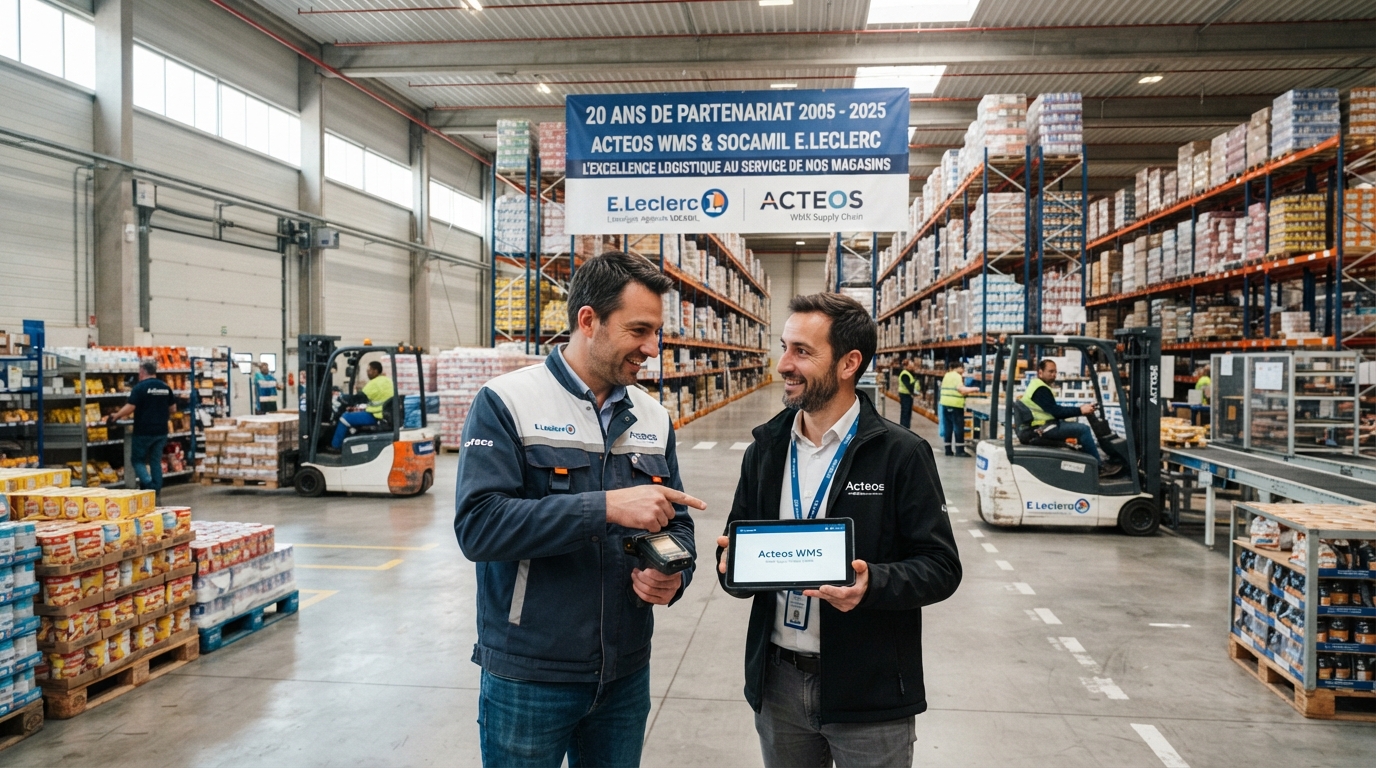La centrale d’achat de Leclerc travaille avec le système WMS d’Acteos depuis 20 ans !